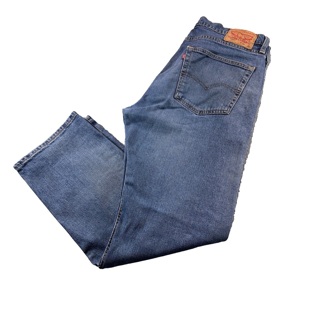 Levi's 505 Regular Fit Jeans Mens 36x30 Blue Denim Classic Straight Leg Stretch